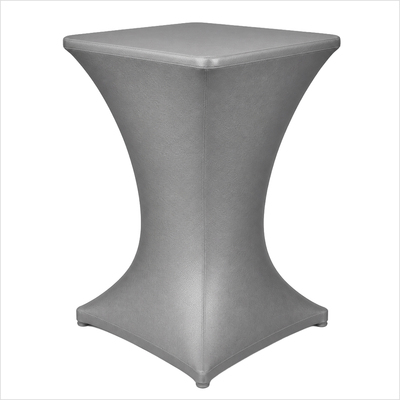 ../frankl24shop/stehtischhusse _exclusiv_, silber fuer quadratischen stehtisch tischplattenbezug, leder, silber dtm fuer stehtisch q